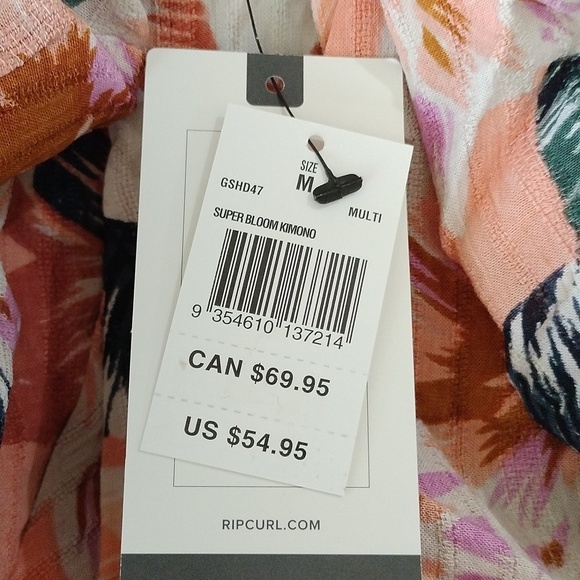 Rip Curl Super Bloom Kimono, Peach Multi, Medium - Picture 3 of 6